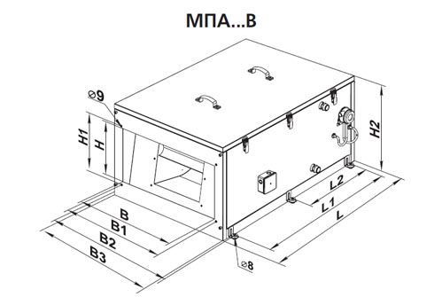 Размеры установки ВЕНТС МПА _ В